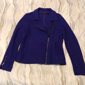 Tahari Violet Wool Moto Jacket